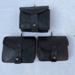 Trois cartouchières Mdle 1888 cuir noir 