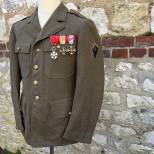 Troupe coloniale Veste US Mdle 1942 S/Officier et médailles 