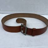 WH Ceinturon officier boucle fer deux ardillons cuir marron 