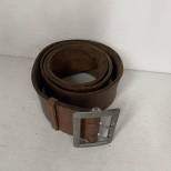 WH Ceinturon officier boucle fer à deux ardillons cuir marron 