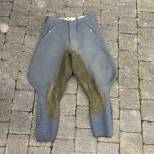 WH Culotte Officier Gabardine gris pierre Basane cuir 