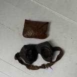 WH Lunettes de protection et pochette en carton cuir marron