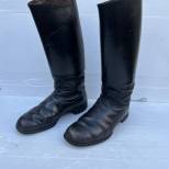 WH Paire de bottes officier cuir noir 