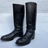 WH Paire de bottes officier cuir noir 