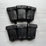 WH Paire de cartouchières 98 K cuir noir grenelé 