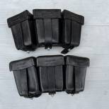 WH Paire de cartouchières 98K Cuir grenelé noir 