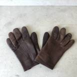 WH Paire de gants officier cuir marron 