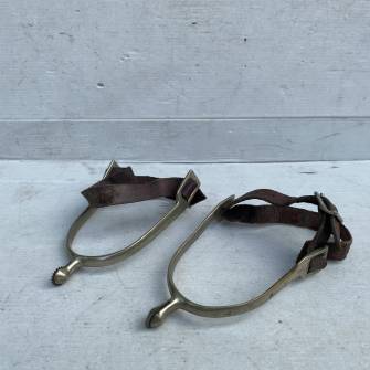 Paire De Sangles D'Éperons En Cuir - 50 Cm, Boucles Acier Inoxydable, Pour Équitation Et Contrôle Du Cheval