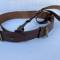 Ceinturon baudrier officier cuir marron 