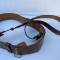 Ceinturon baudrier officier cuir marron 