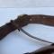 Ceinturon baudrier officier cuir marron foncé 