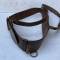 Ceinturon baudrier officier cuir marron foncé 