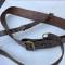 Ceinturon baudrier officier cuir marron foncé 