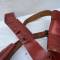Ceinturon Cartouchière Spahis cuir brun Rouge 