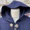Chasseur Manteau capuchon drap bleu nuit 