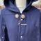 Chasseur Manteau capuchon drap bleu nuit 
