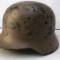 Heer Casque Mdle 1935 Tropical peinture jaune sable et jugulaire 