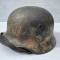 Heer Casque Mdle 1940 Camouflé 3 tons et jugulaire cuir 