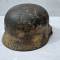 Heer Casque Mdle 1940 Camouflé 3 tons et jugulaire cuir 