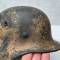 Heer Casque Mdle 1940 Camouflé 3 tons et jugulaire cuir 