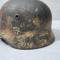 Heer Casque Mdle 1940 Camouflé 3 tons et jugulaire cuir 
