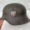 Heer casque Mdle 1942 Un insigne et jugulaire cuir 
