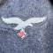 LW Fliegerbluse Chasseur Parachutiste et brevet en drap gris bleu 