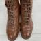 Paire de Bottes a lacets officier cuir marron clair