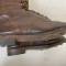 Paire de bottes cloutées à lacets officier en cuir marron 