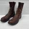 Paire de bottes de saut Parachutiste cuir marron  rougeatre 