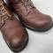 Paire de bottes de saut Parachutiste cuir marron  rougeatre 