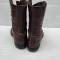Paire de bottes de saut Parachutiste cuir marron  rougeatre 