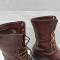 Paire de bottes de saut Parachutiste cuir marron  rougeatre 