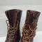 Paire de bottes de saut Parachutiste cuir marron  rougeatre 