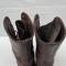 Paire de bottes de saut Parachutiste cuir marron  rougeatre 