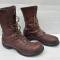 Paire de bottes de saut Parachutiste cuir marron  rougeatre 
