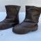 Paire de bottes de vol Mdle 1929 fourrées mouton cuir marron 