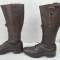 Paire de bottes officier a lacets en cuir marron 