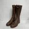 Paire de bottes à lacets Officier cuir marron 