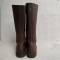 Paire de bottes à lacets officier cuir marron 