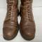 Paire de bottes à lacets Officier cuir marron 