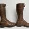 Paire de bottes à lacets Officier cuir marron 