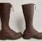 Paire de bottes à lacets officier cuir marron 