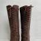 Paire de bottes à lacets officier cuir marron 