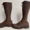 Paire de bottes à lacets officier cuir marron 