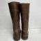 Paire de bottes à lacets Officier cuir marron 