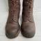 Paire de bottes à lacets officier cuir marron 
