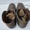 Paire de brodequins cloutés troupe Mdle 1917 cuir marron 