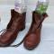 Paire de brodequins officier cuir havane 