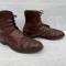 Paire de brodequins officier cuir havane 